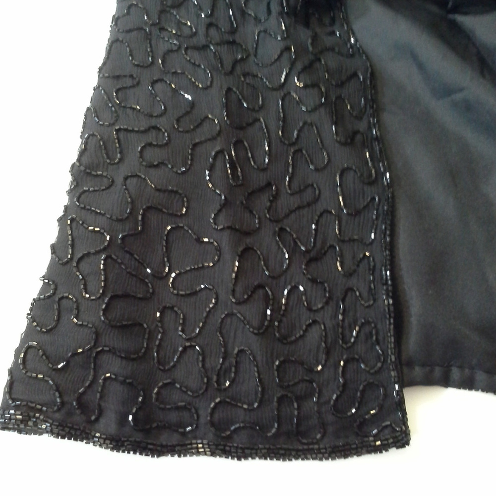 *HP* Brilliante by J.A. dress M Black Silk Beaded - Picture 4 of 8